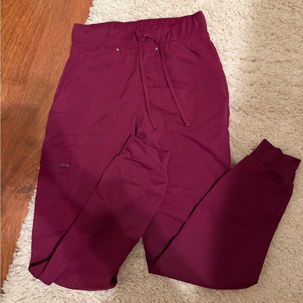 Burgundy scrub Jogger Pants